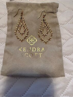 Kendra Scott Rose Gold Filigree Teardrop Dangle Earrings